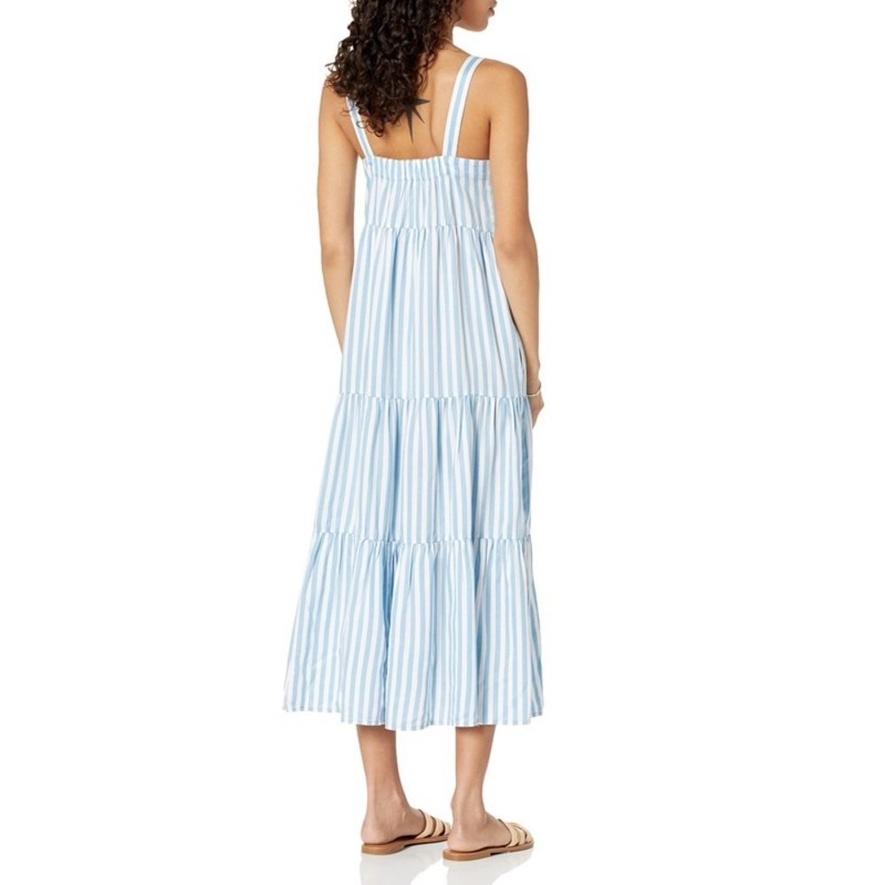 The Drop Women's Britt Tiered Maxi Tent Dress, Blue Bell Stripe - Picture 2 of 8